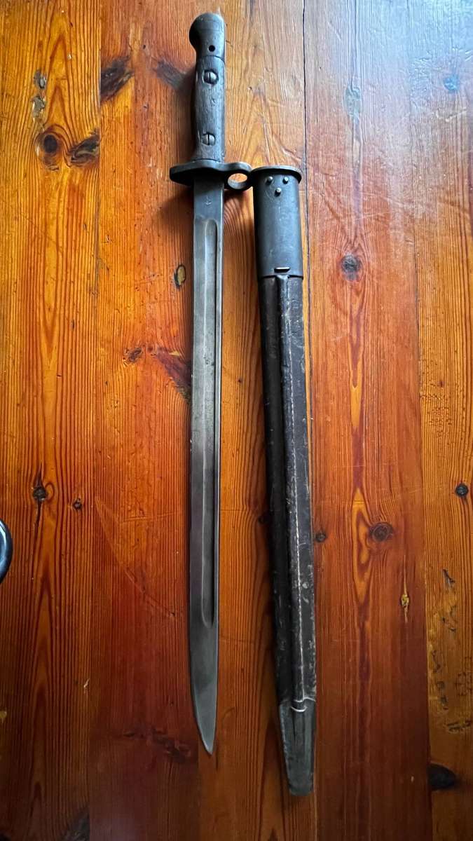  1907 British Pattern Sword Bayonet  Dated 1907  Lee Enfield  Original Scabbard