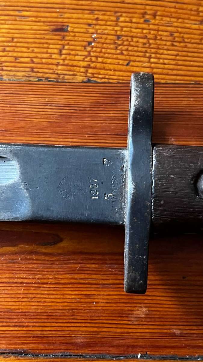  1907 British Pattern Sword Bayonet  Dated 1907  Lee Enfield  Original Scabbard