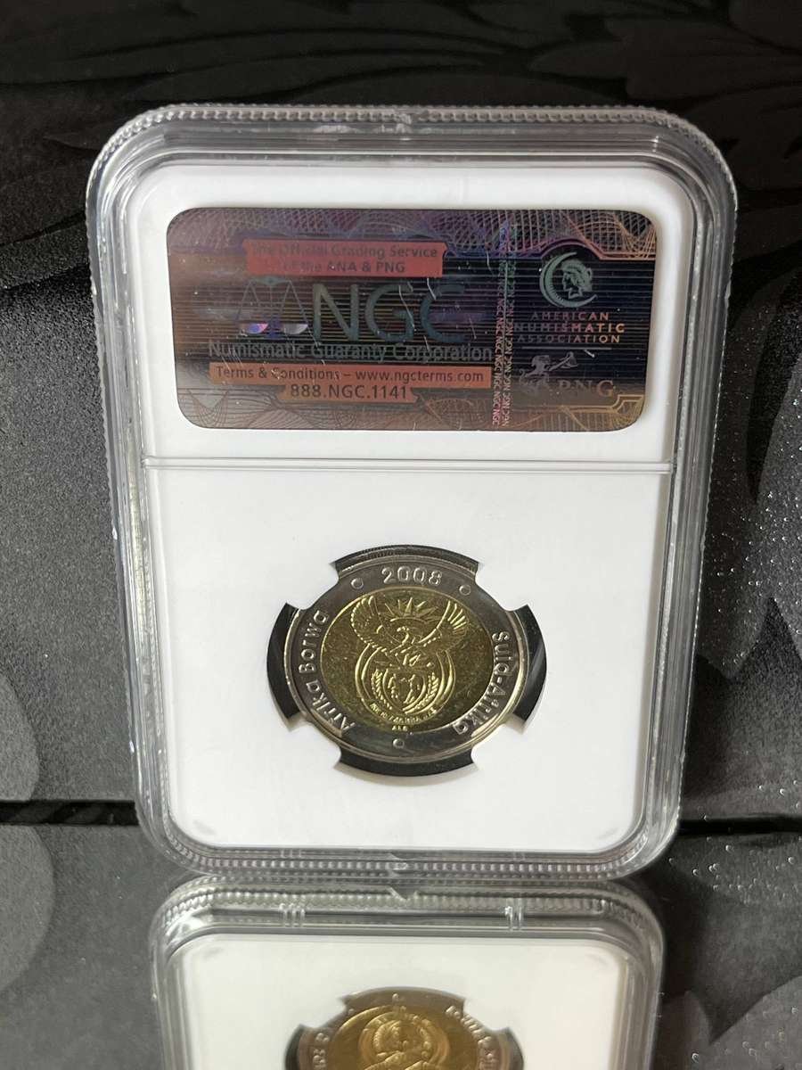 South Africa 2008 Mandela 90th Birthday 5 Rand  NGC MS65  Graded Coin