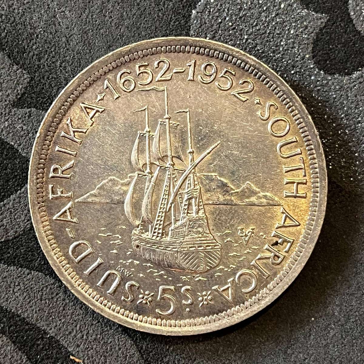  1952 South Africa 5 Shillings Crown  Van Riebeeck Tercentenary