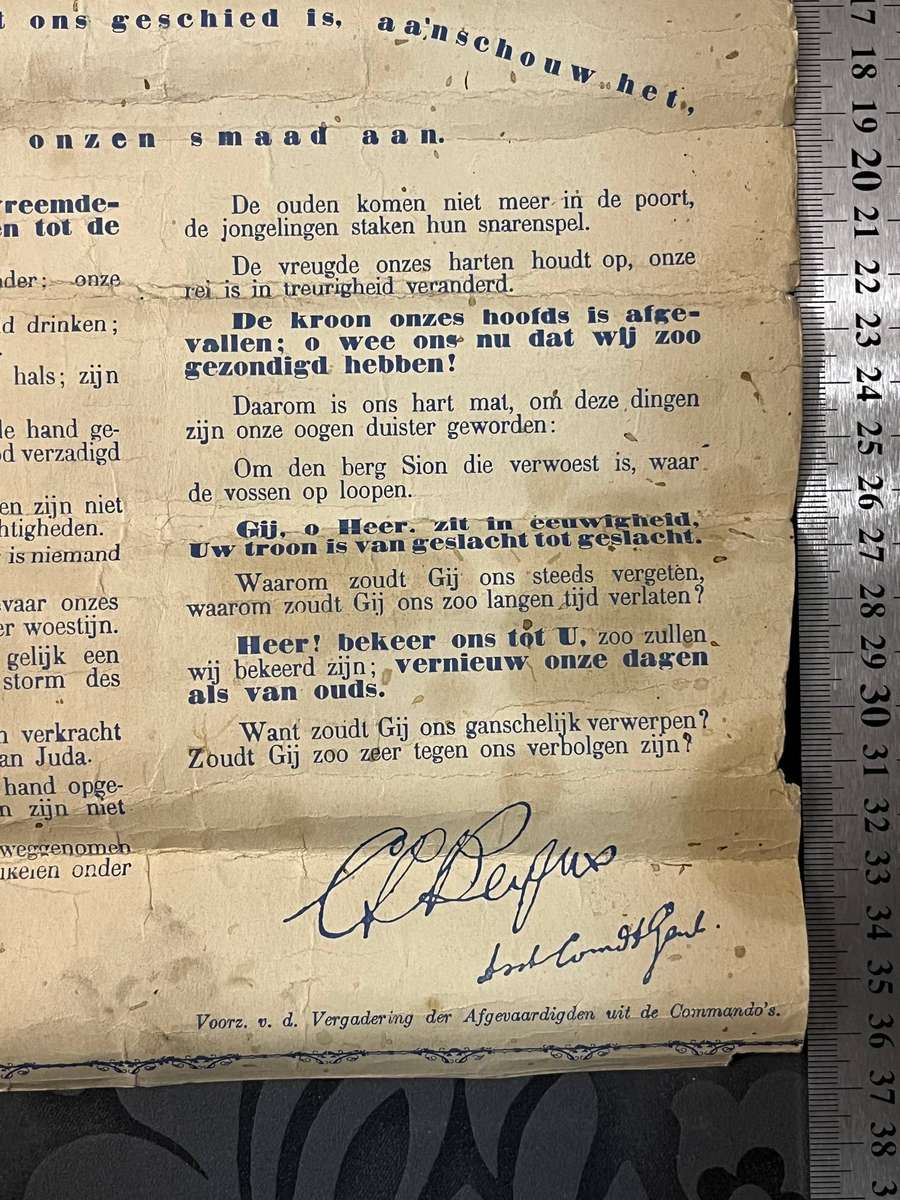 1902 Anglo-Boer War Vereeniging Treaty Commemorative Broadside  Rare Historical Poster