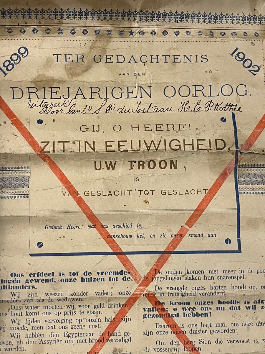 1902 Anglo-Boer War Vereeniging Treaty Commemorative Broadside  Rare Historical Poster