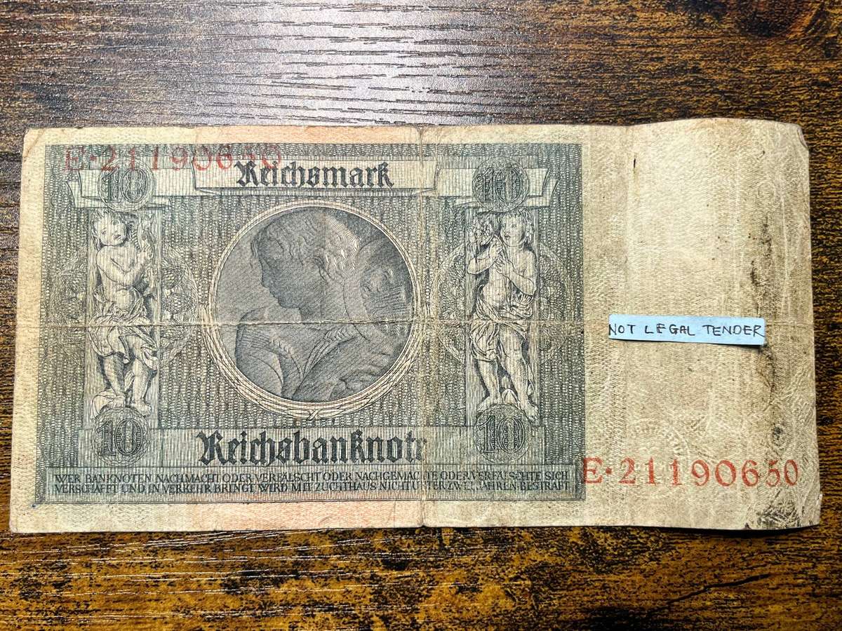  Germany 10 Reichsmark Banknote