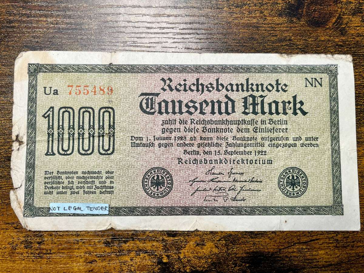  Germany 1000 Mark Banknote | 15 September 1922