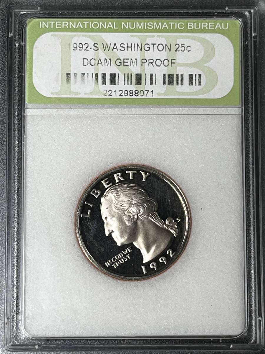  USA 1992-S Washington Quarter Proof (DCAM)  Slabbed Coin