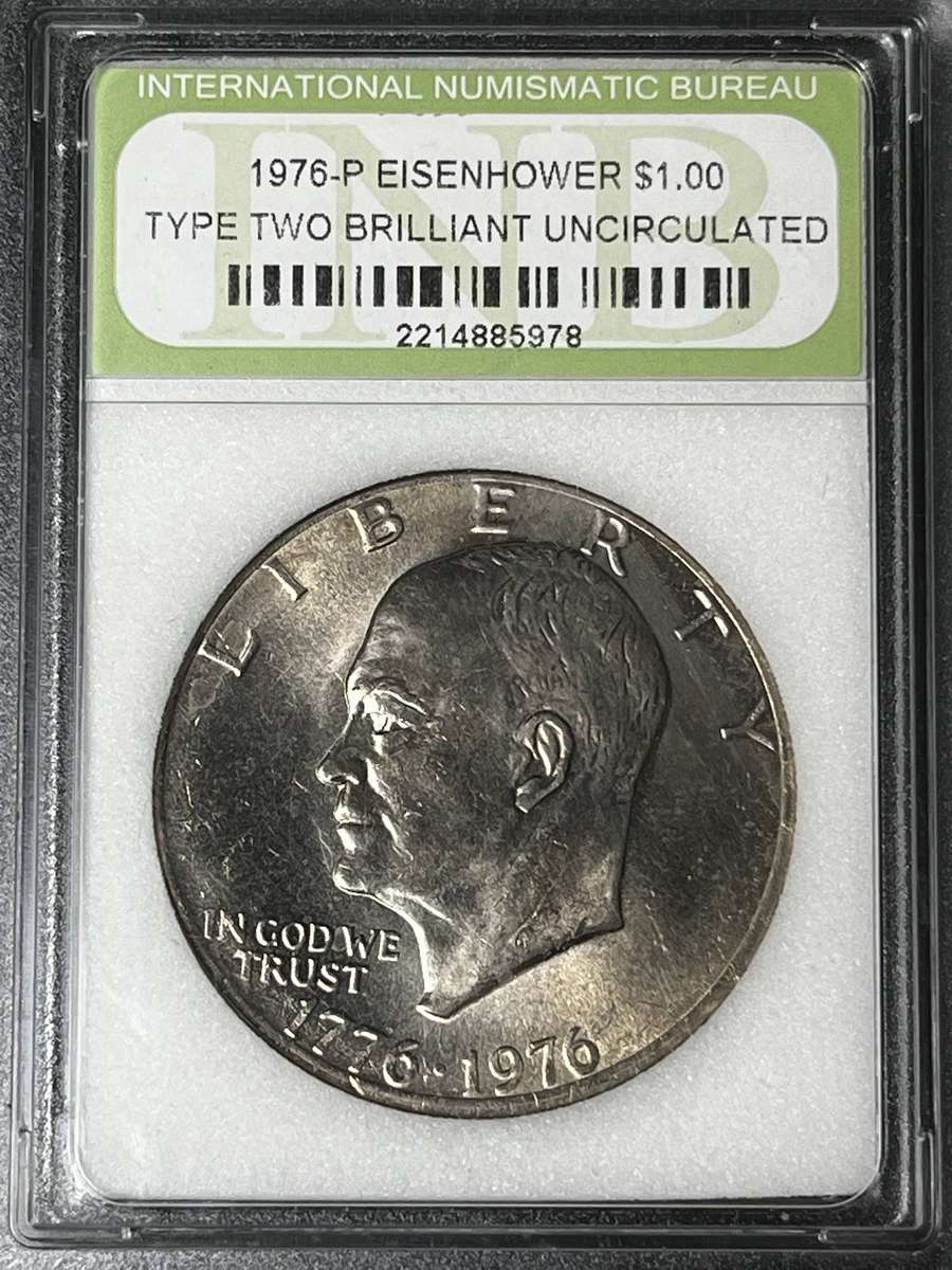  1976-P Eisenhower Dollar  Bicentennial Type 2  Brilliant Uncirculated (Slabbed)