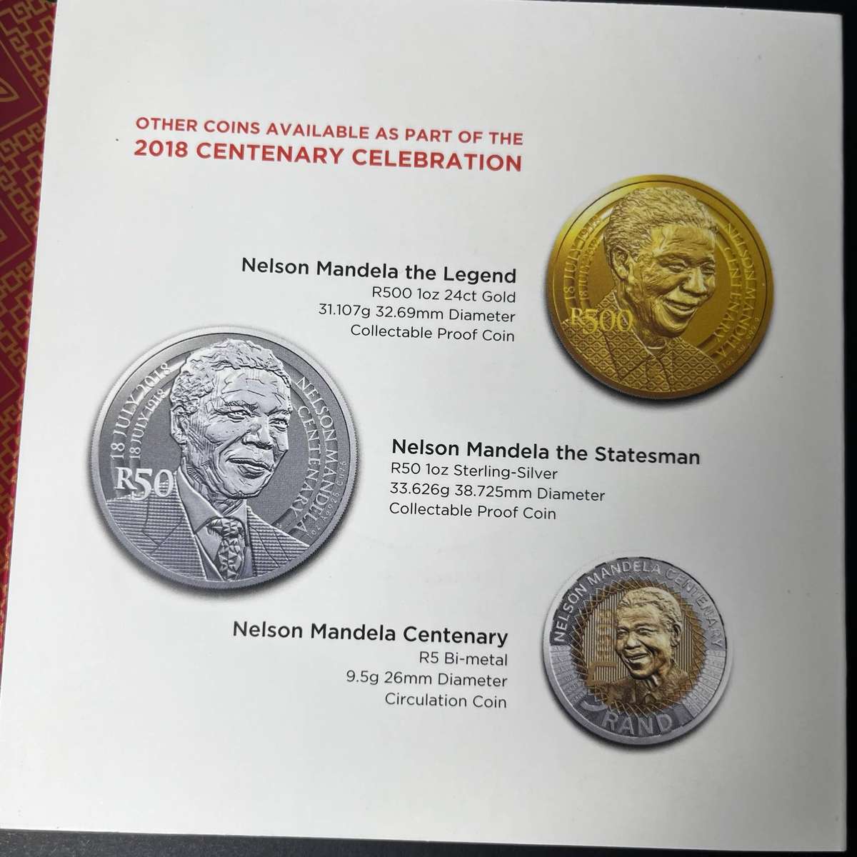  2018 Nelson Mandela Centenary R50 Coin  Be the Legacy