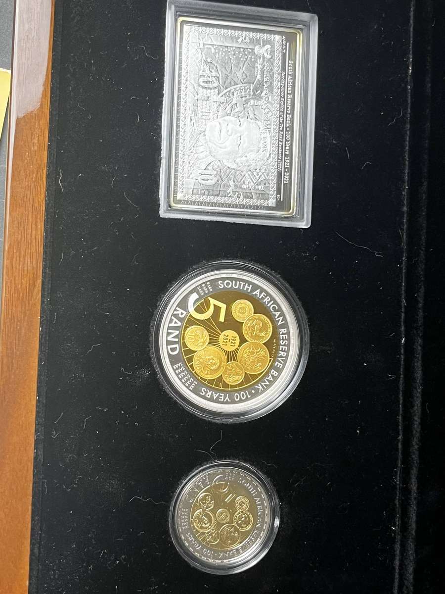  2021 SA Reserve Bank 100 Years Coin Set  Box & COA  Limited Edition