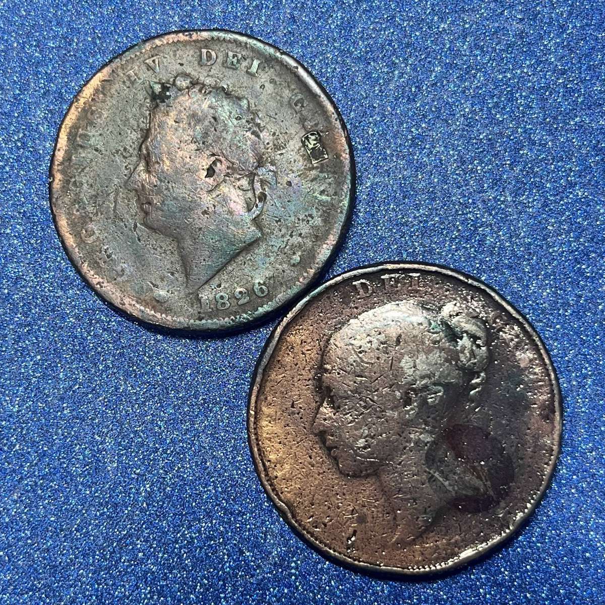 Old British Cartwheel  Penny Pair  Heavy Britannia Coins