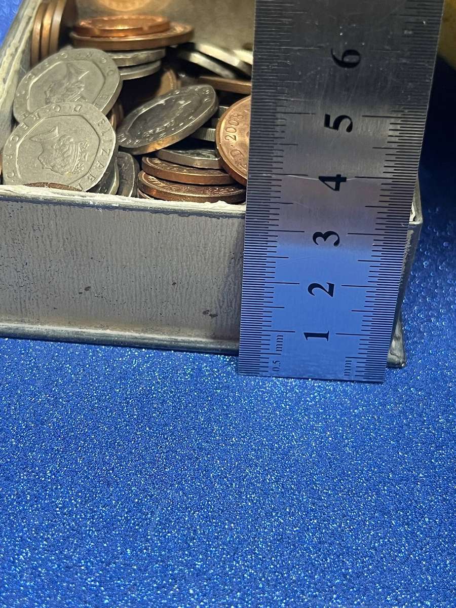  United Kingdom  Mixed Decimal Coin Box  Vintage Keppels Tin