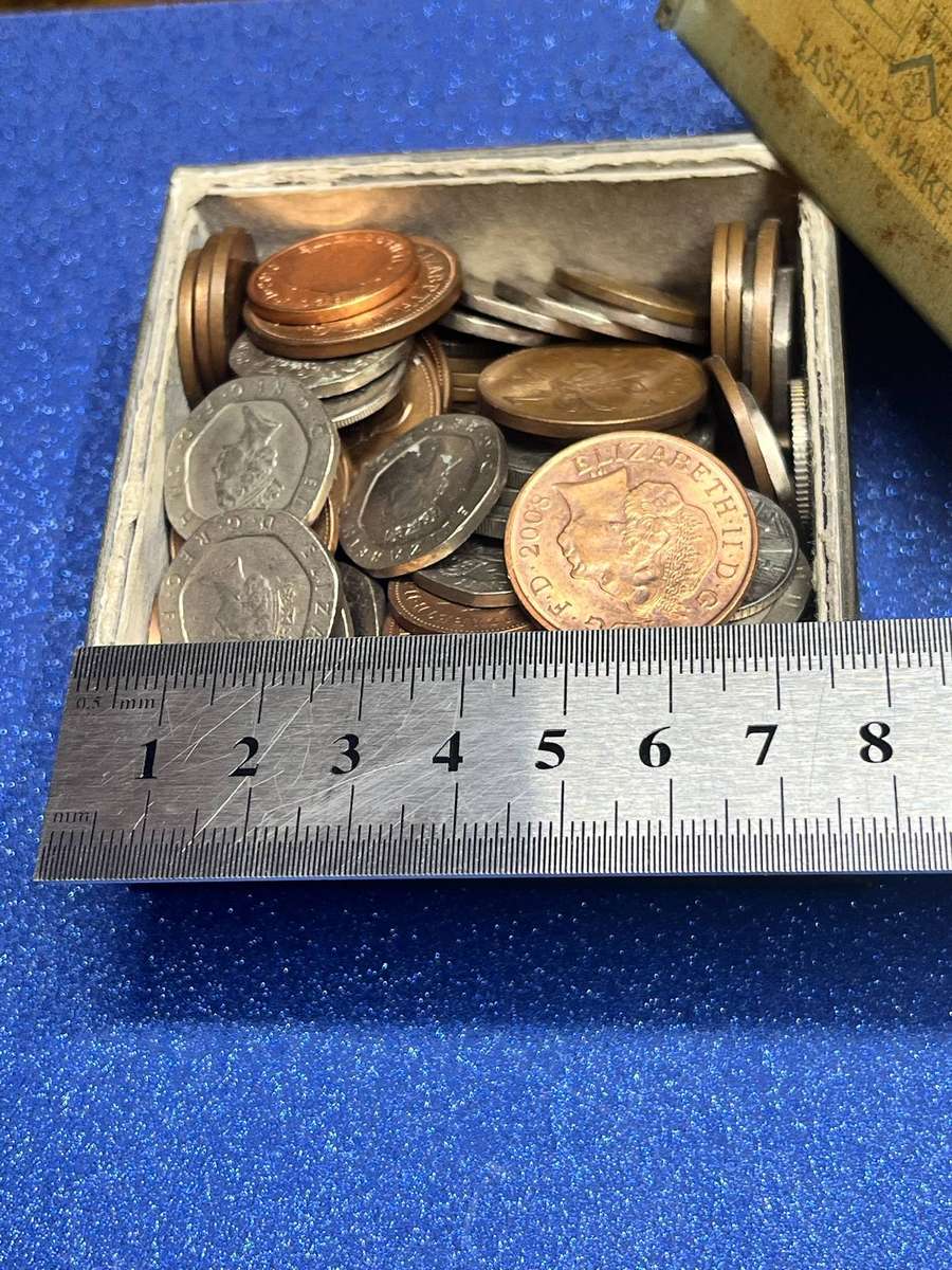  United Kingdom  Mixed Decimal Coin Box  Vintage Keppels Tin