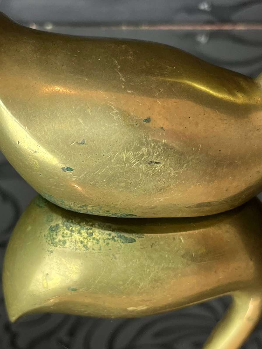  Vintage Solid Brass Swan  Long Neck Design