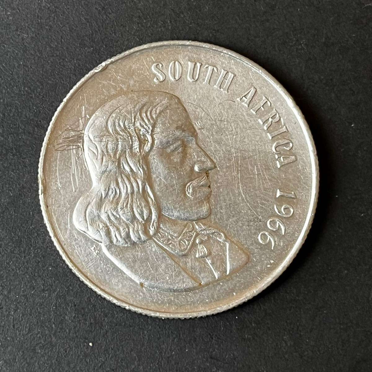  1966 South Africa 1 Rand  80% Silver  Springbok