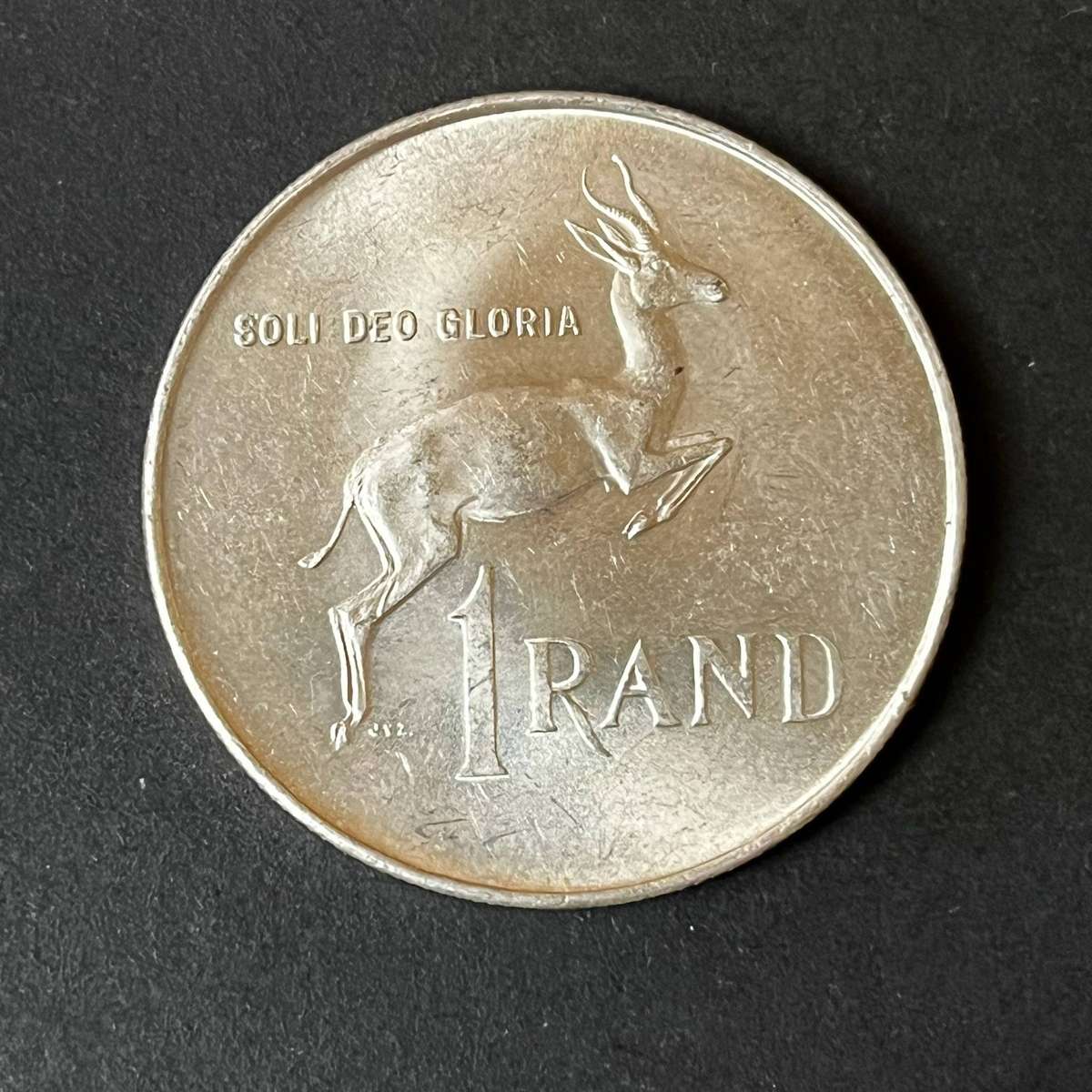  1966 South Africa 1 Rand  80% Silver  Springbok