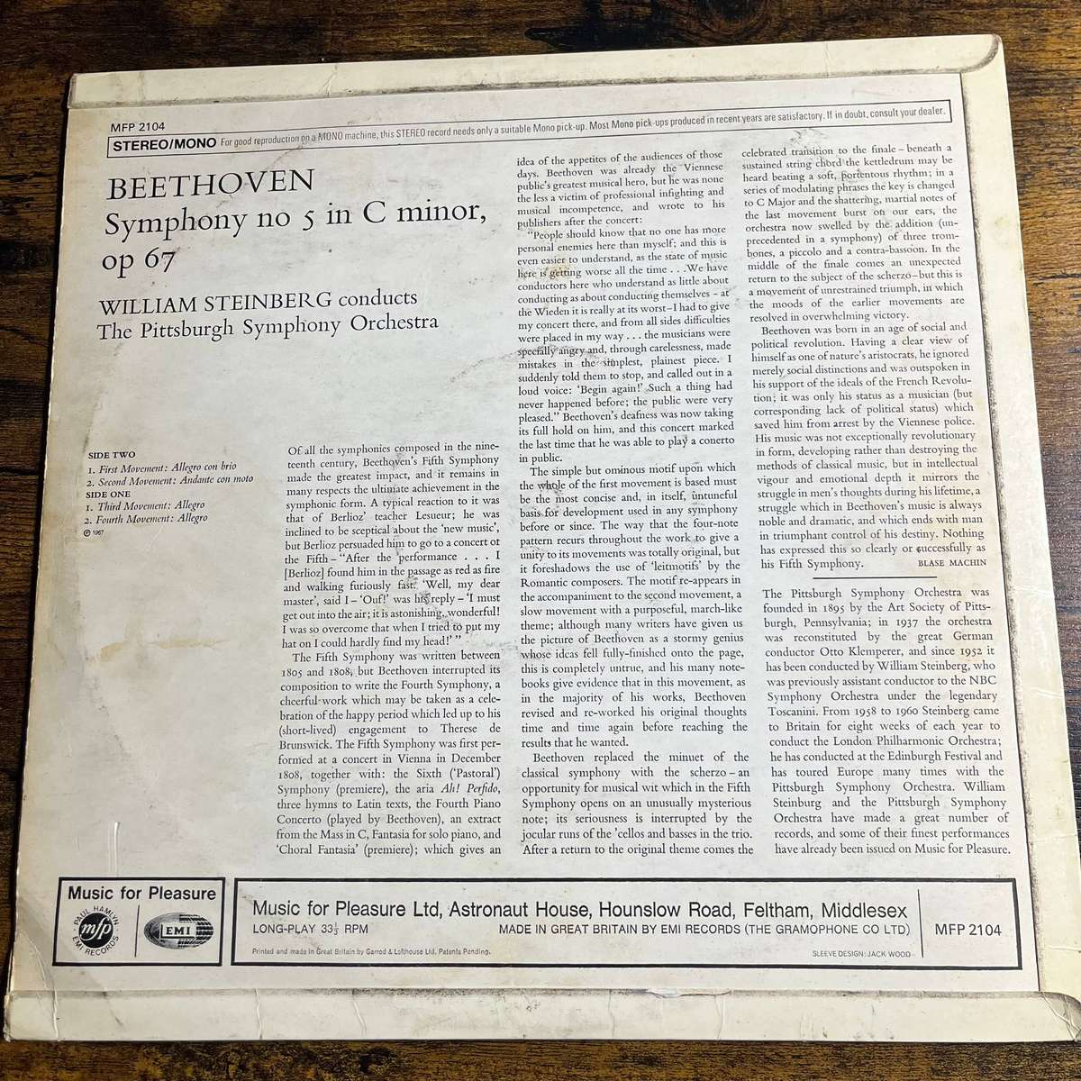  Beethoven's 5th Symphony No. 5 in C Minor Op. 67 | William Steinberg | Vinyl LP