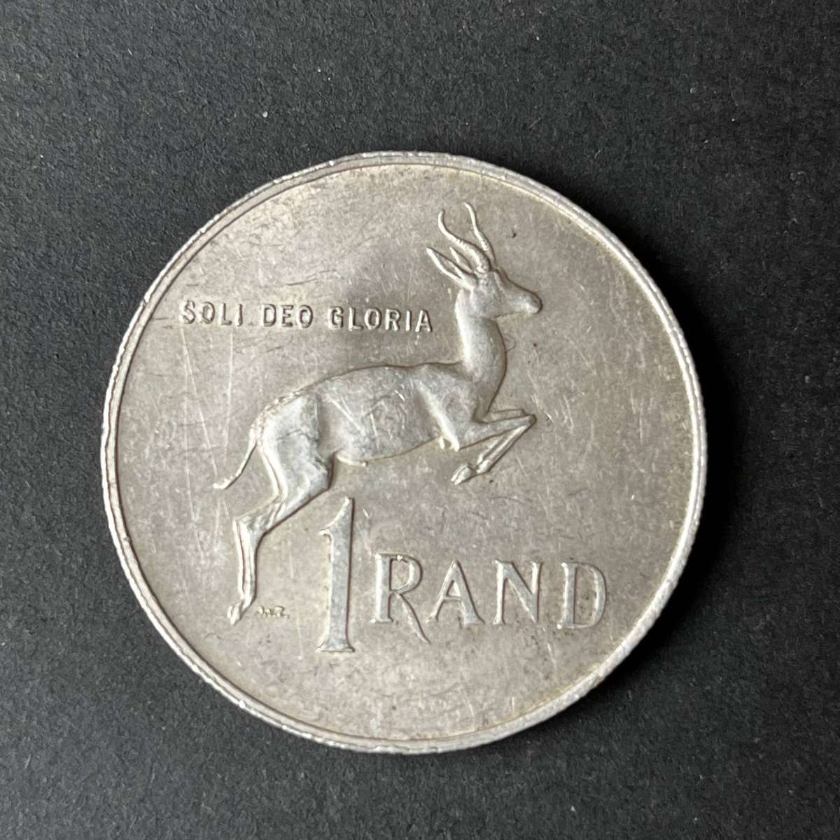  1967 South Africa 1 Rand  Verwoerd Portrait  80% Silver