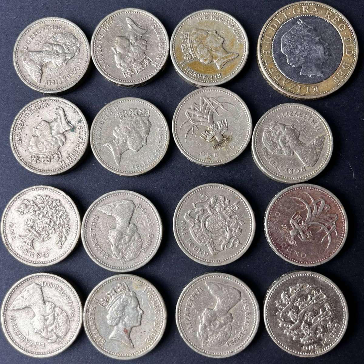  UK Elizabeth II £1 Coins | Mixed Designs & Dates | Bulk Collection