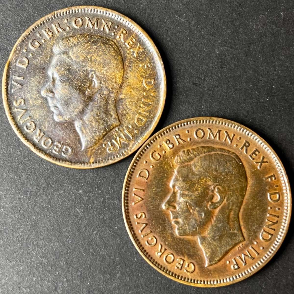  Australia Penny Coin Pair | 1942 & 1943 | George VI