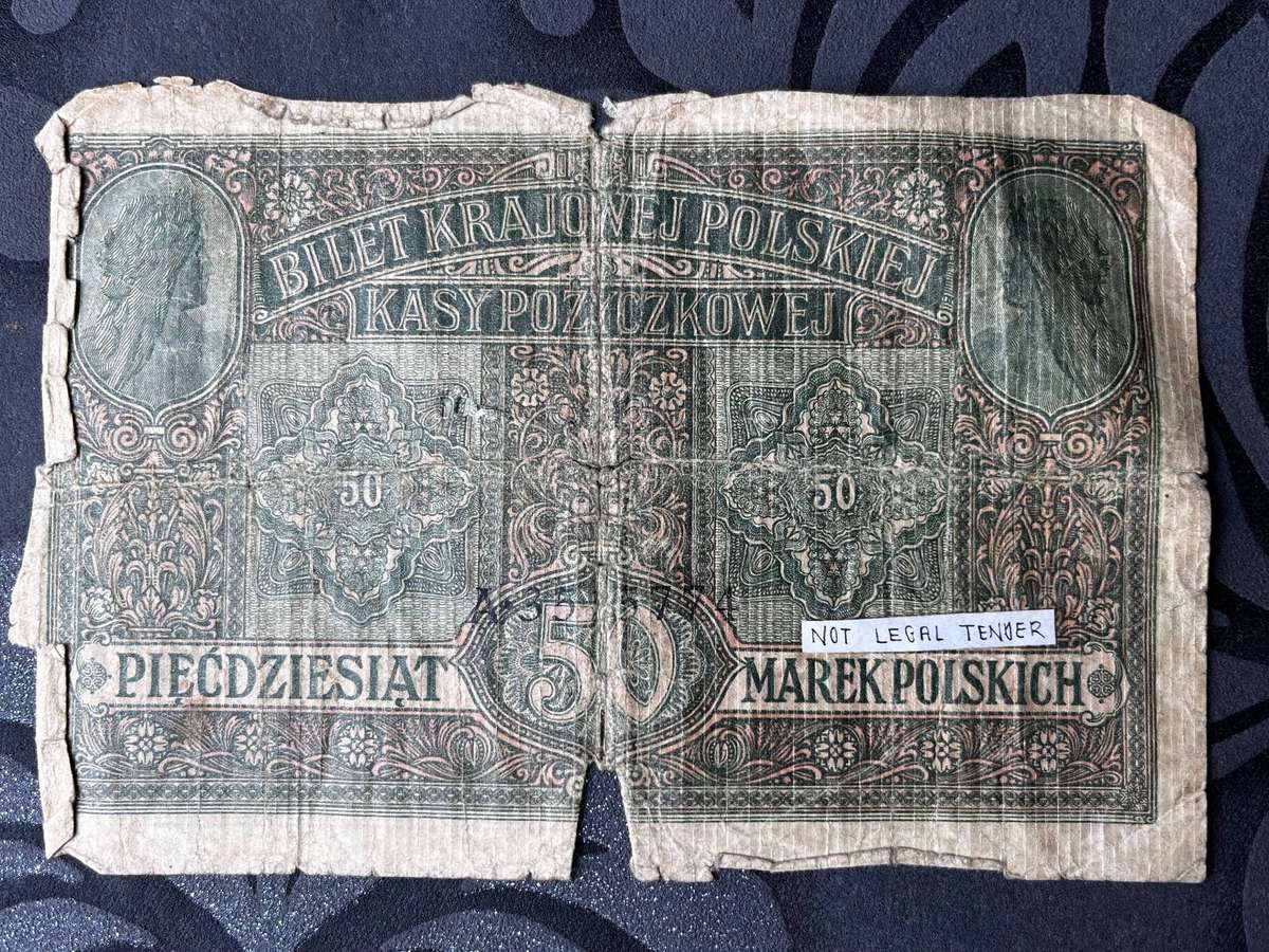 1917 Poland 50 Marek Polskich Banknote