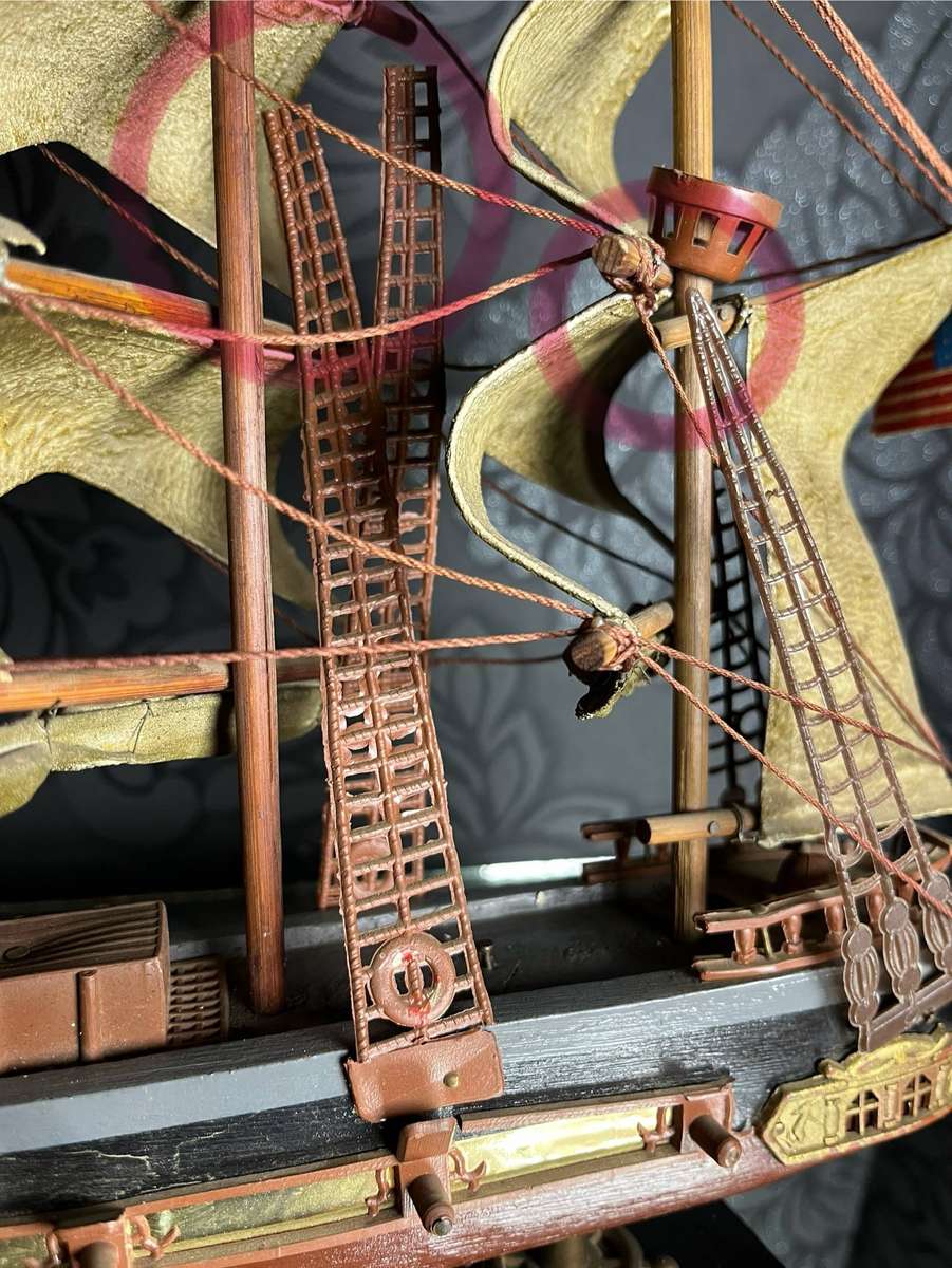 Vintage Model Sailing Ship  30 cm  Decorative Display Piece