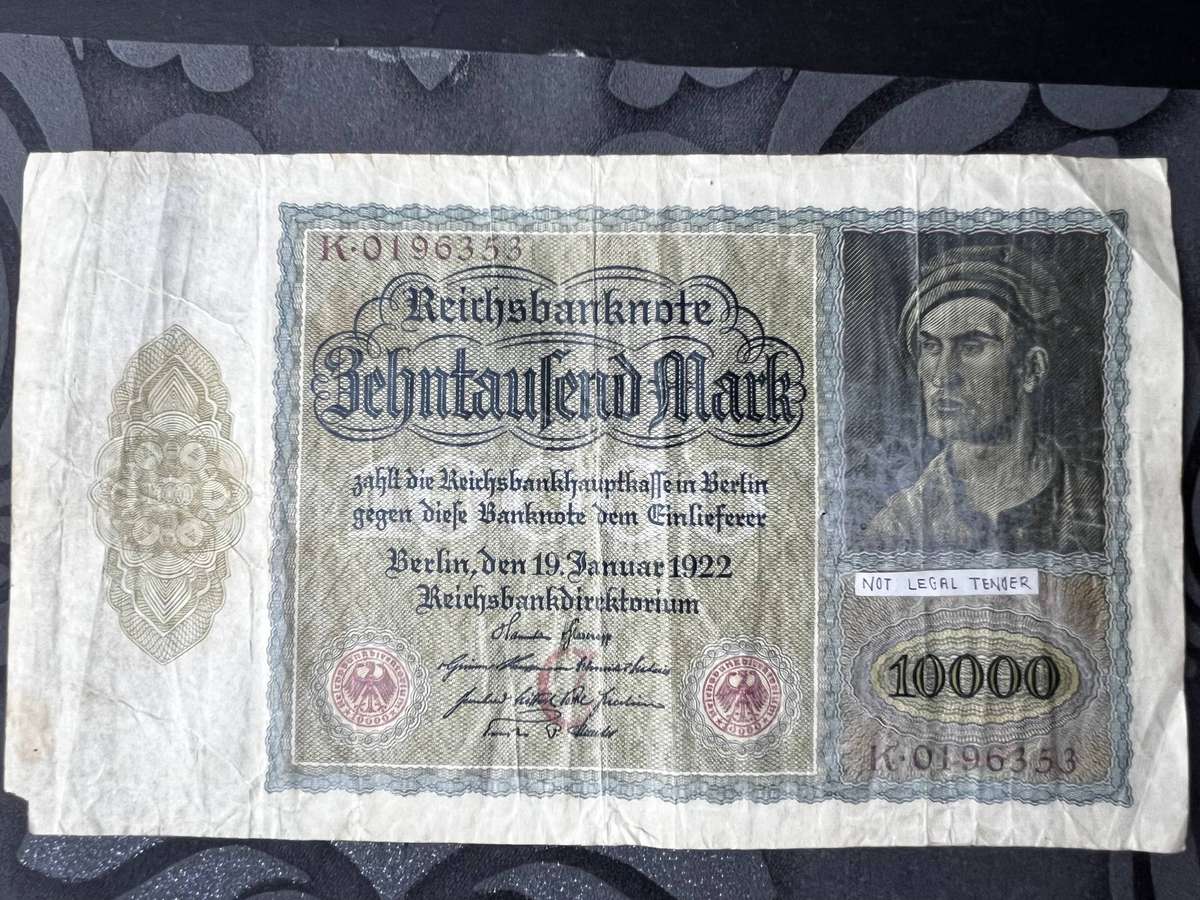 1922 Germany 10 000 Mark Reichsbanknote