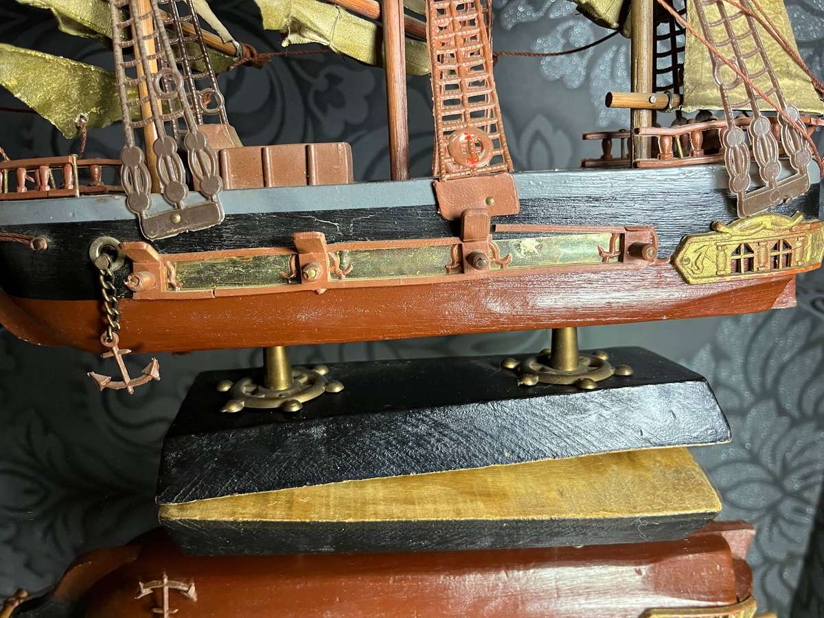 Vintage Model Sailing Ship  30 cm  Decorative Display Piece