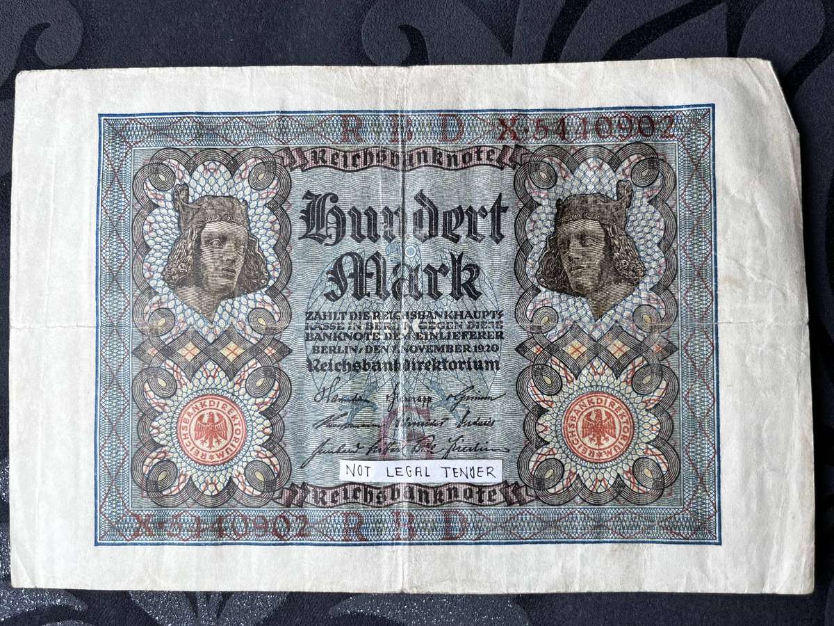 1920 Germany 100 Mark Reichsbanknote