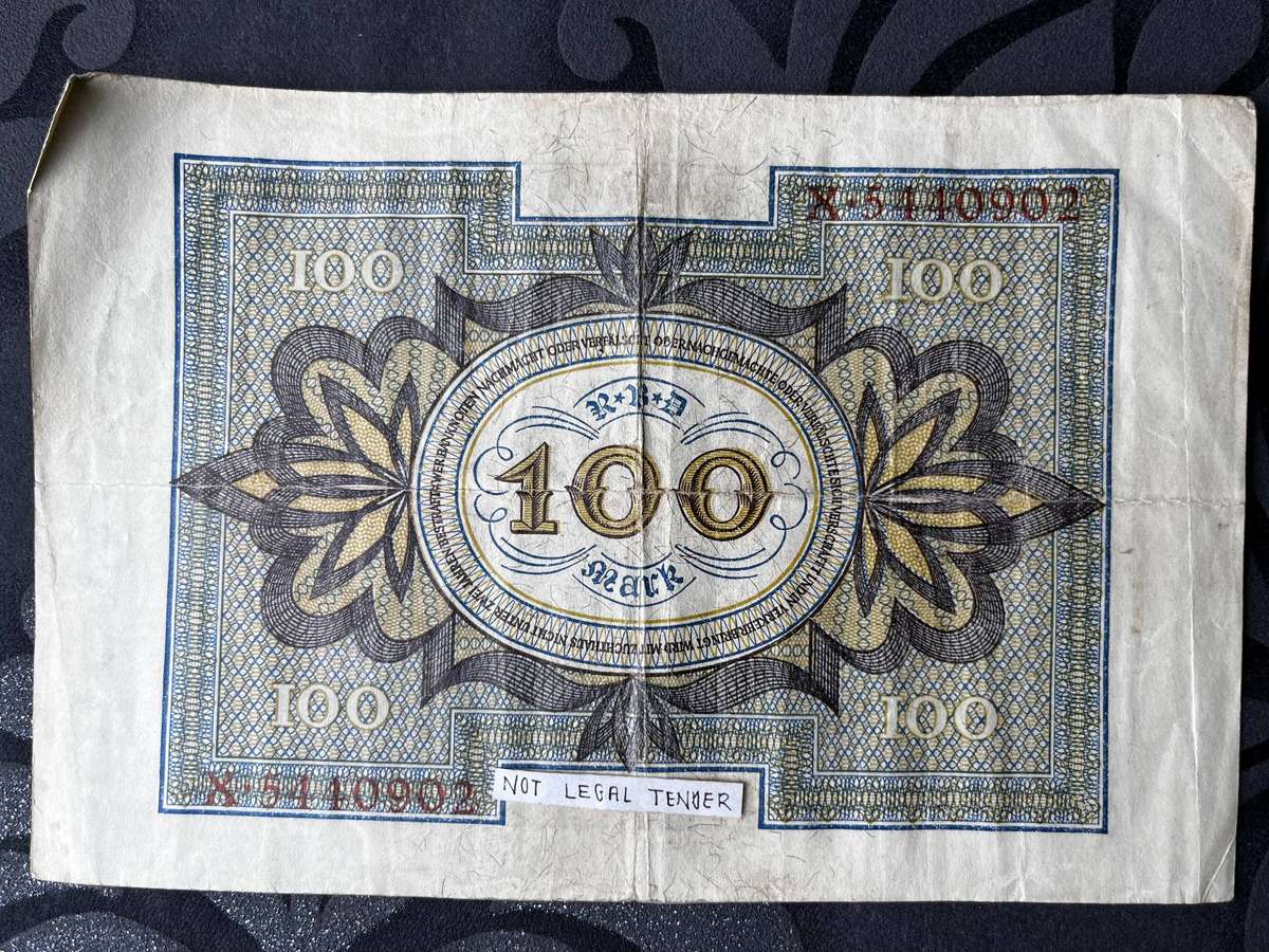 1920 Germany 100 Mark Reichsbanknote