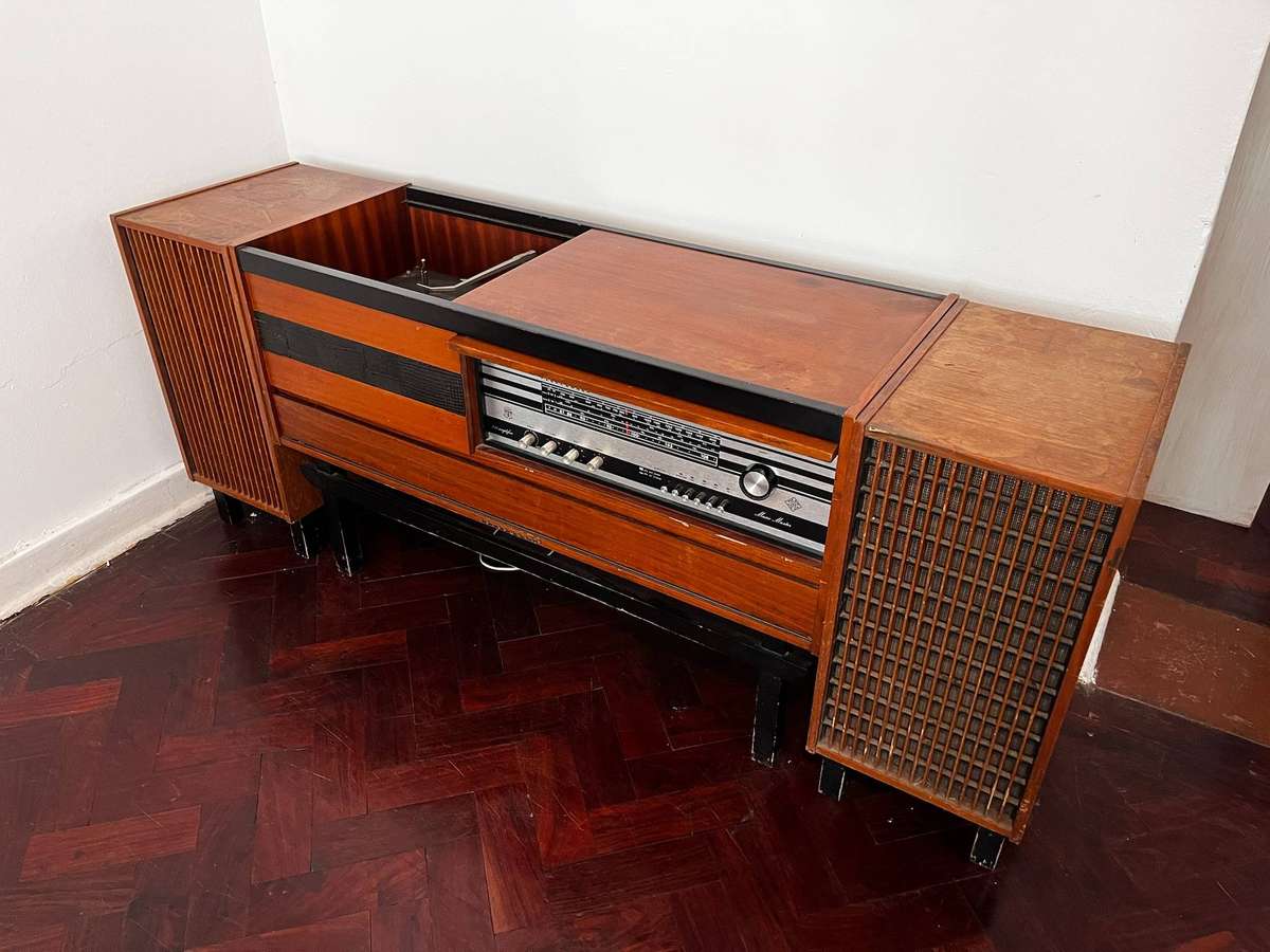 Vintage Telefunken Music Master Console | Mid-Century Radio Cabinet with Garrard Turntable - working