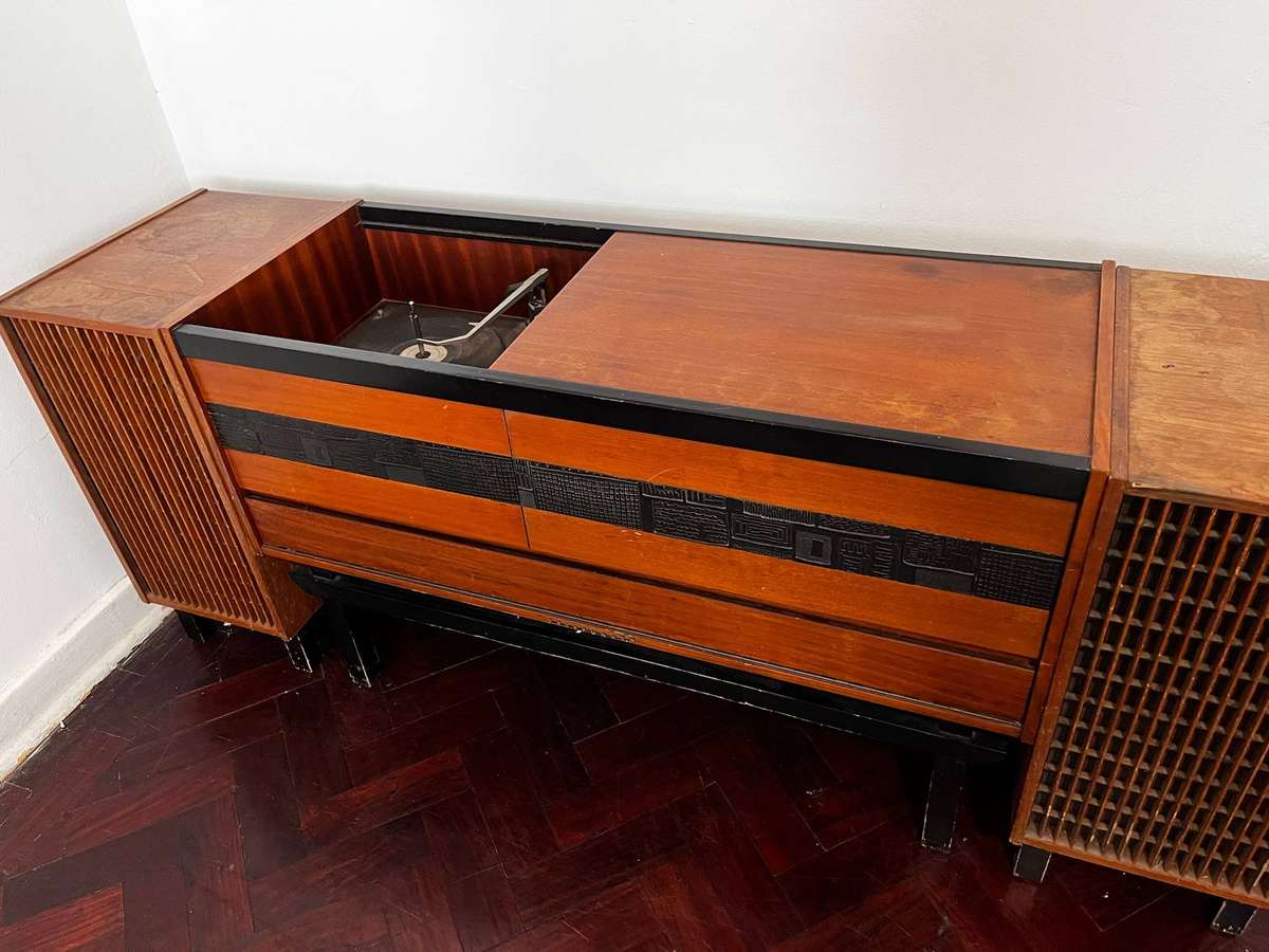 Vintage Telefunken Music Master Console | Mid-Century Radio Cabinet with Garrard Turntable - working