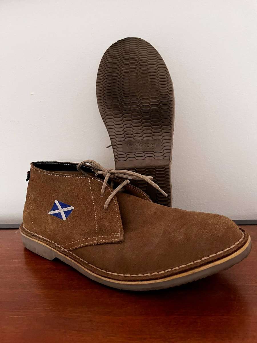 Veldskoen Leather Vellies - Brown - Scotland Flag Design