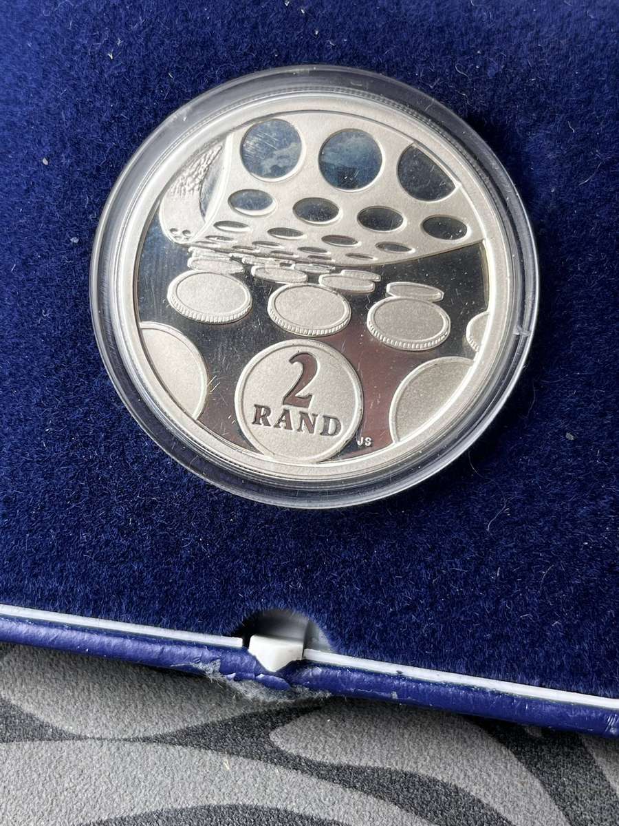  1992 South Africa 2 Rand Silver Proof Coin  1oz Fine Silver