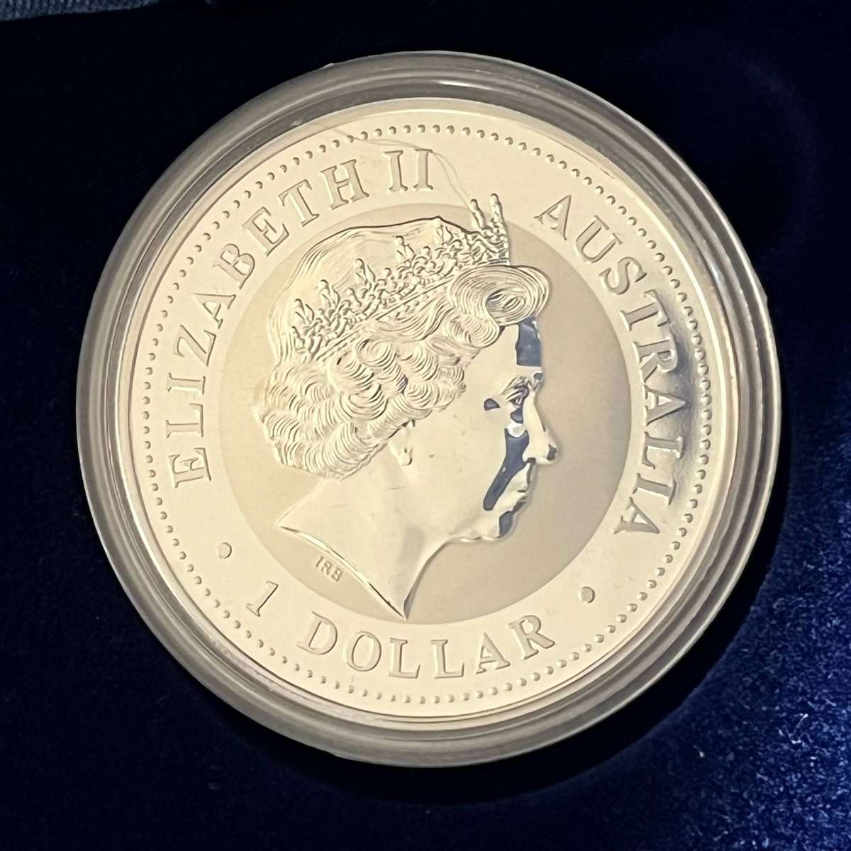  2001 Australian Kookaburra / 1oz .999 Fine Silver Coin / Special Gold Insert Privy Mark