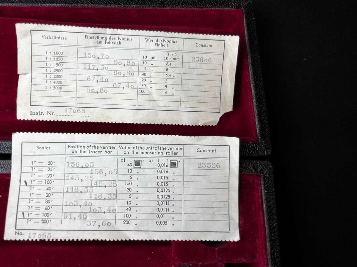  Vintage HAFF Planimeter Measuring Instrument  Complete in Original Case