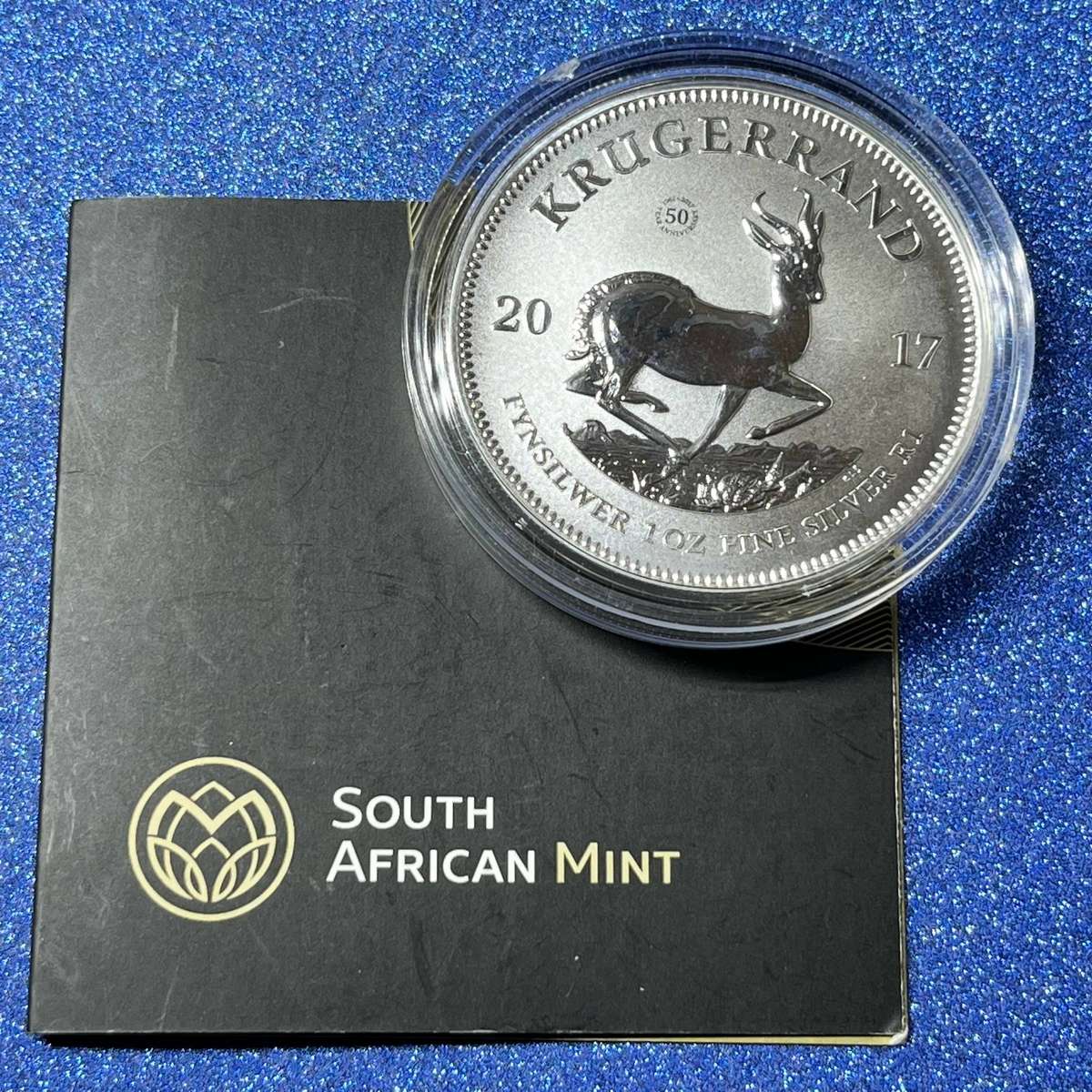  2017 Silver Krugerrand / 1oz Fine Silver .999 / 50th Anniversary Privy Mark
