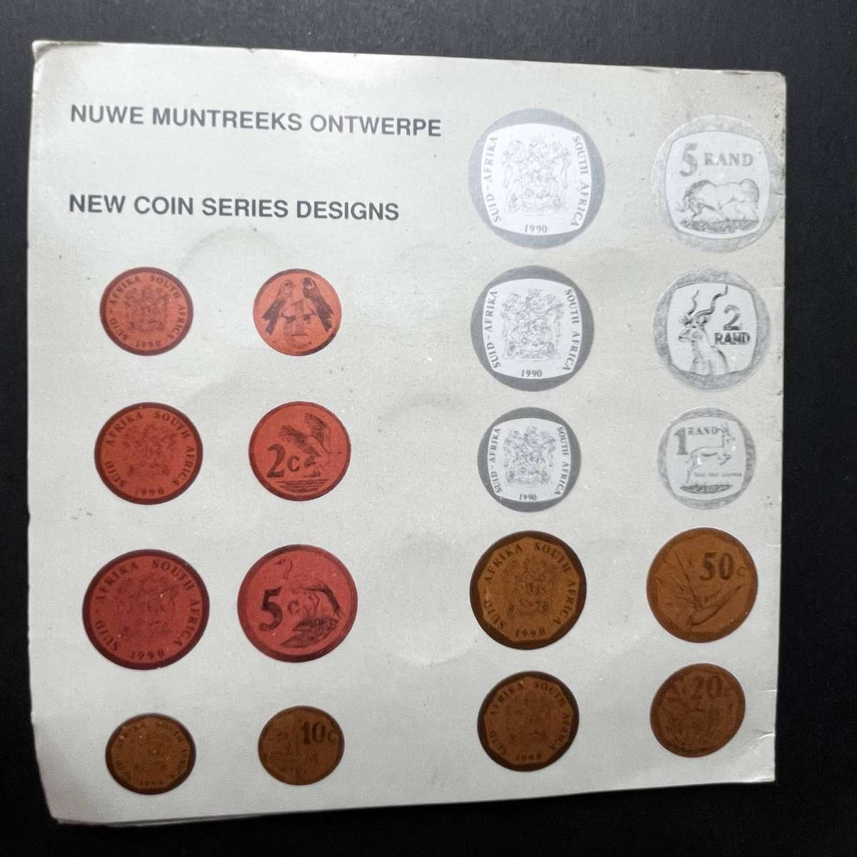  S.A. Mint Coin Series Pattern Pieces Booklet  1990 Designs  Complete Set