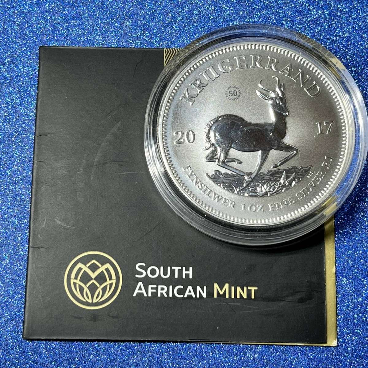  2017 Silver Krugerrand / 1oz Fine Silver .999 / 50th Anniversary Privy Mark