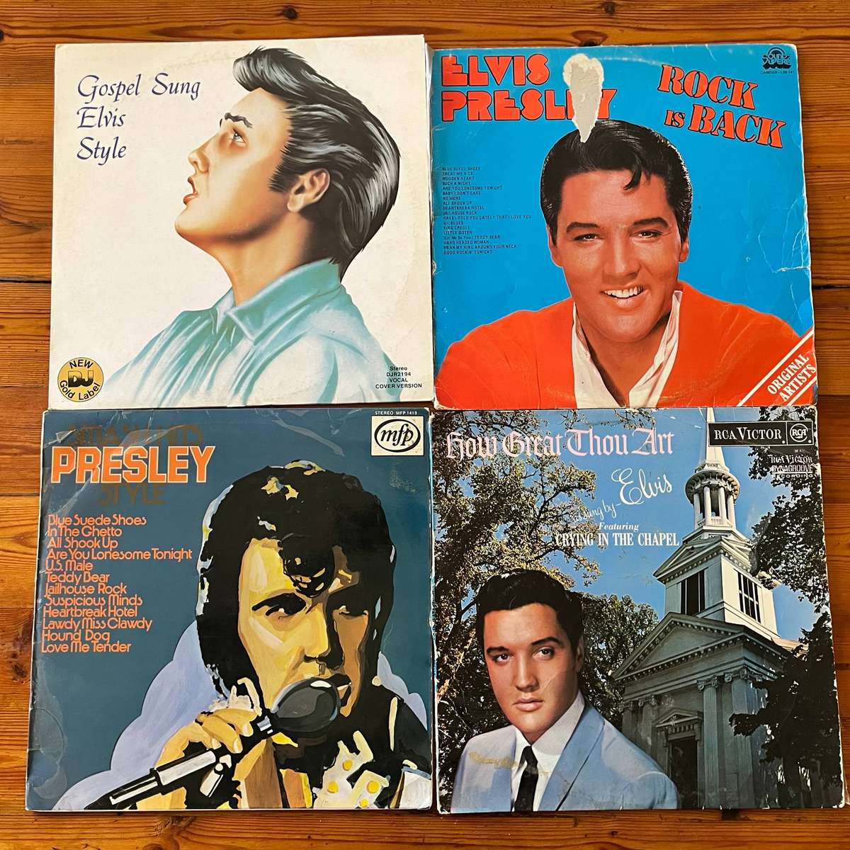  Elvis Presley | Rock Is Back, Presley Style & Gospel Collection | 4 Vinyl LP Bundle