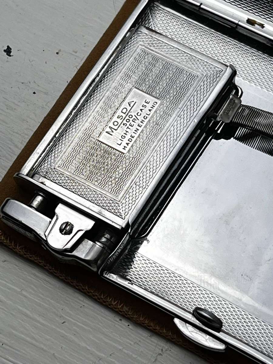  Vintage MOSDA Cigarette Case & Lighter Set  Made in England