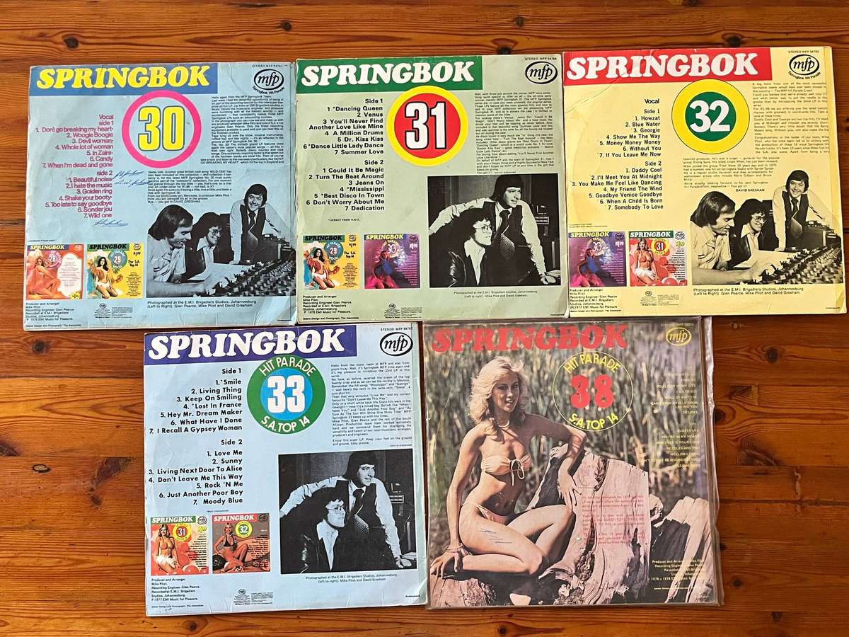  Springbok Hit Parade Volumes 30, 31, 32, 33 & 38 | 5 Vinyl LP Bundle