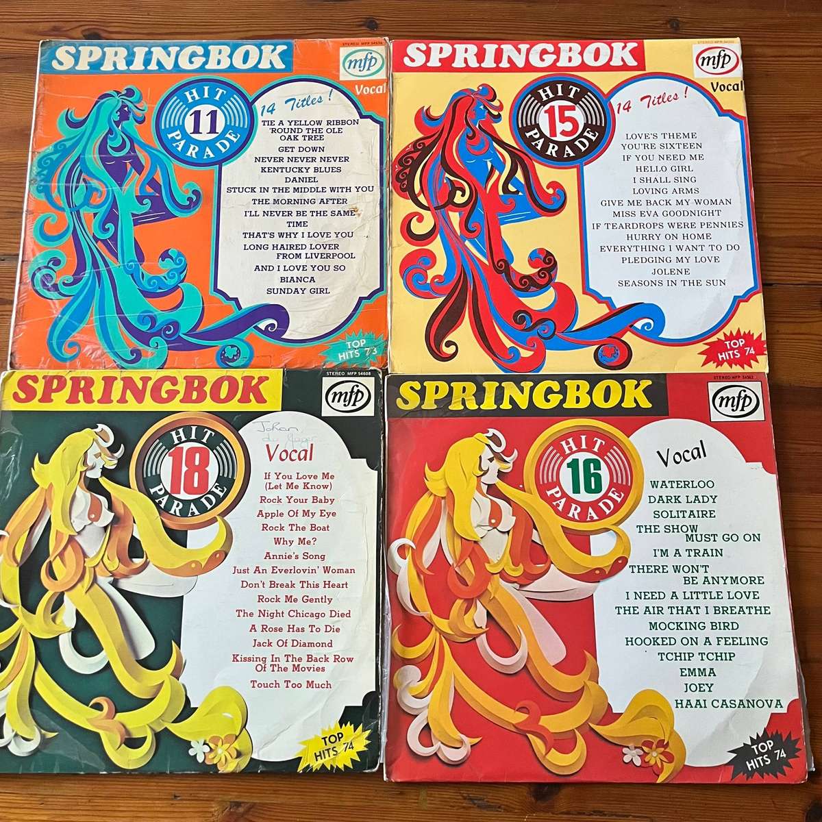  Springbok Hit Parade Volumes 11, 15, 16 & 18 | 4 Vinyl LP Bundle