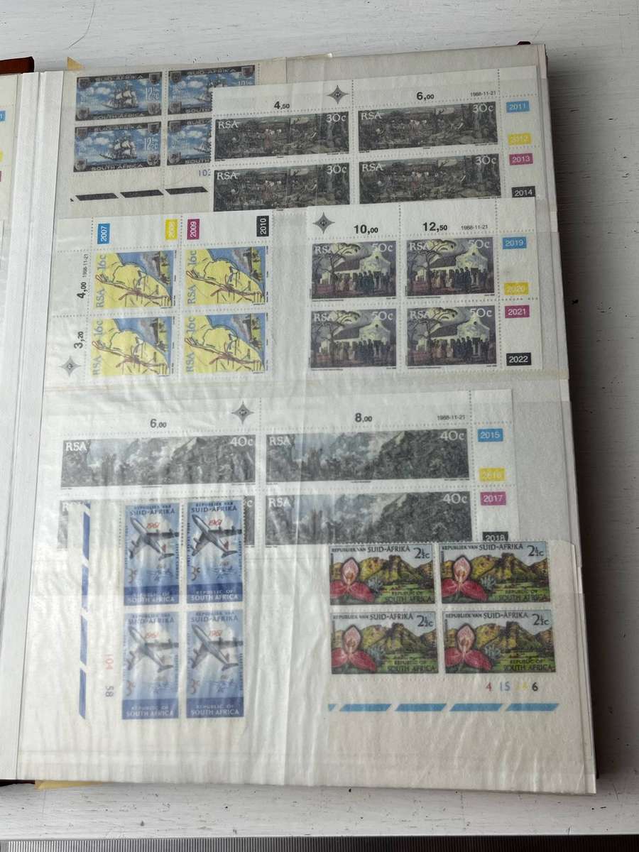PRONTO Stamp Album with South African Stamp Sheets & Blocks  Large Collection Lot