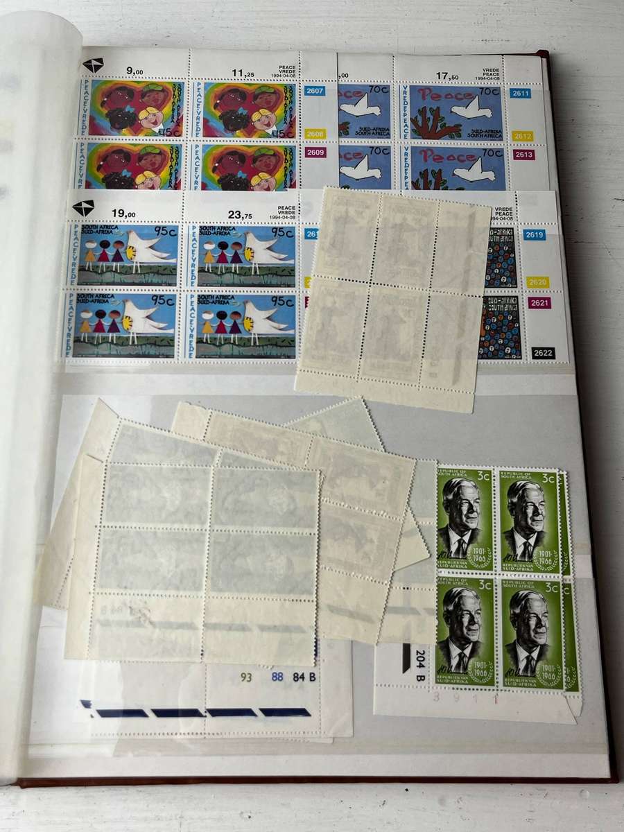 PRONTO Stamp Album with South African Stamp Sheets & Blocks  Large Collection Lot