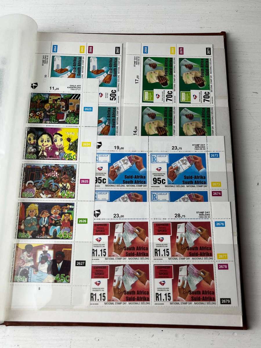PRONTO Stamp Album with South African Stamp Sheets & Blocks  Large Collection Lot