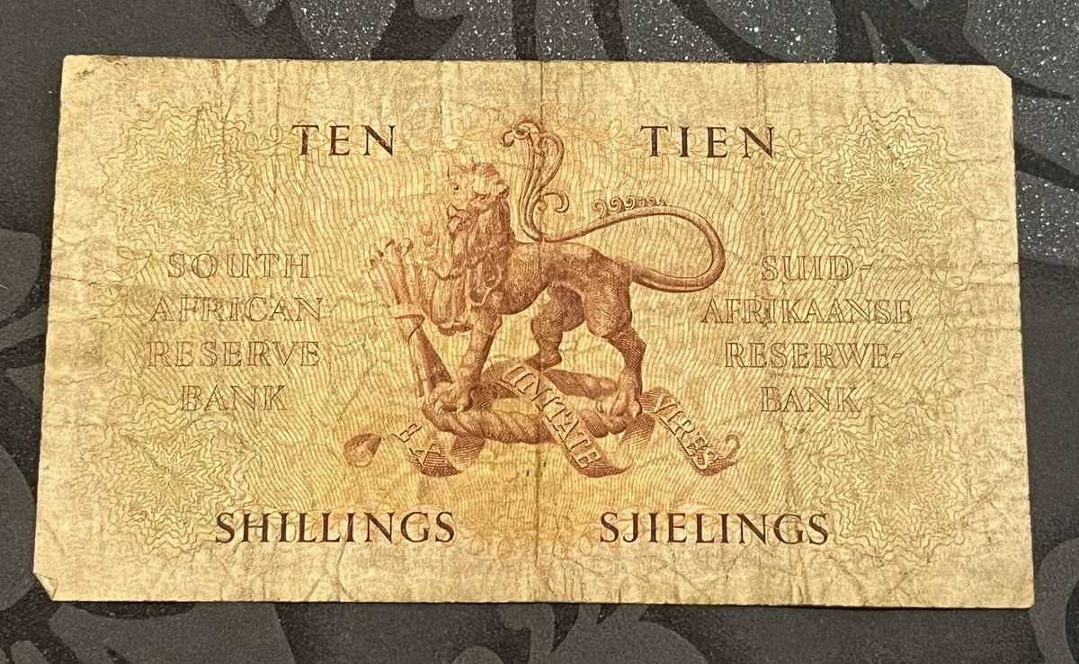 1950 South Africa  Ten Shillings (10/-) Banknote  Jan van Riebeeck