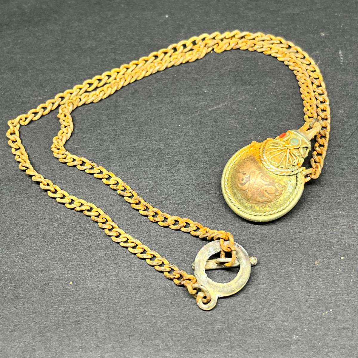  Ornate Miniature Perfume Bottle Pendant Necklace