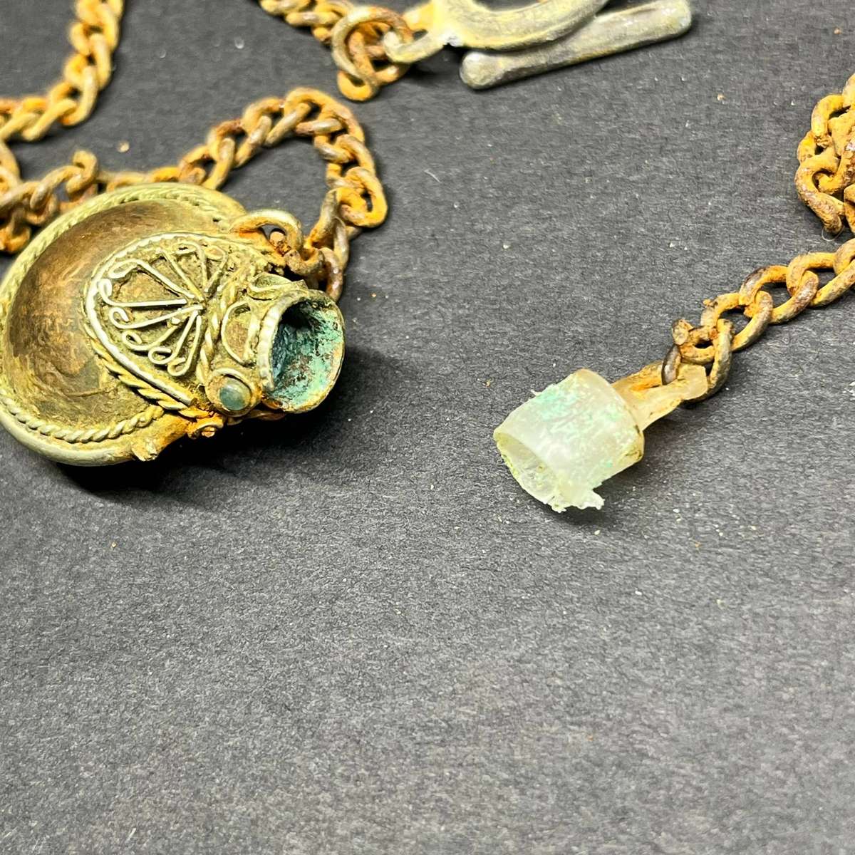  Ornate Miniature Perfume Bottle Pendant Necklace