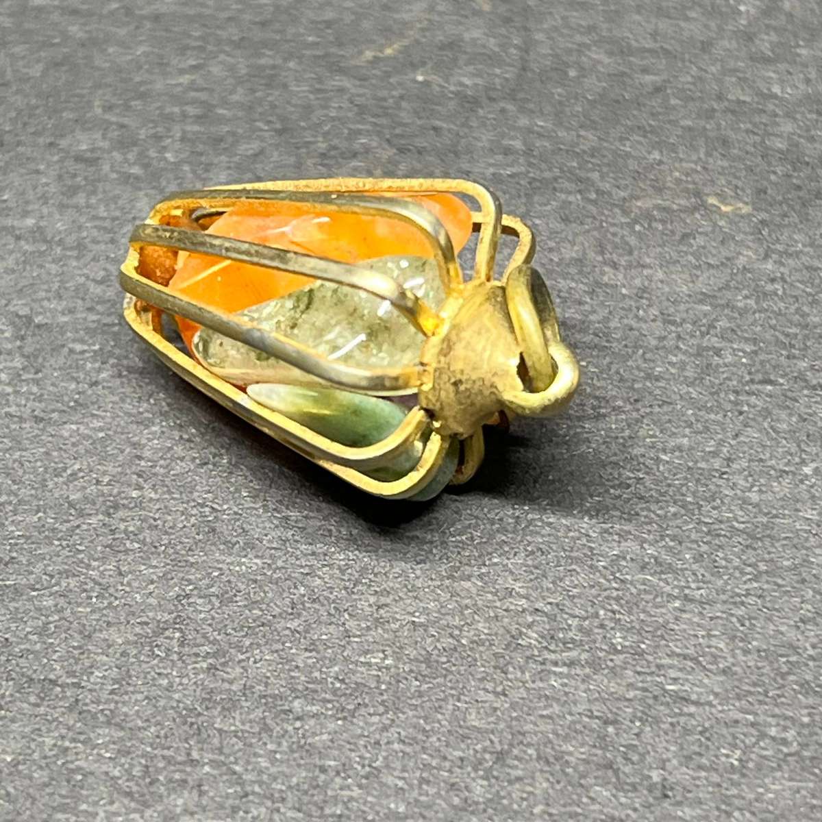  Vintage Multi-Stone Cage Pendant