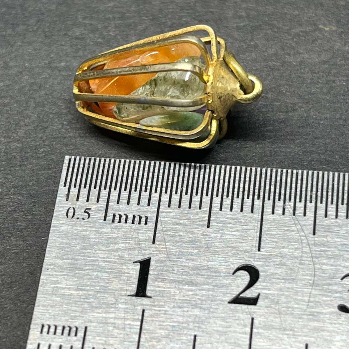  Vintage Multi-Stone Cage Pendant