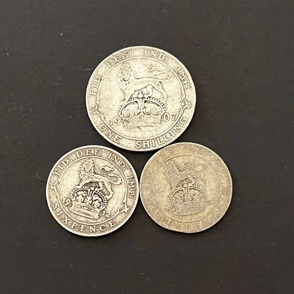  British Silver Coin Lot  Edward VII & George V  Shilling & Sixpence  Pre-1920